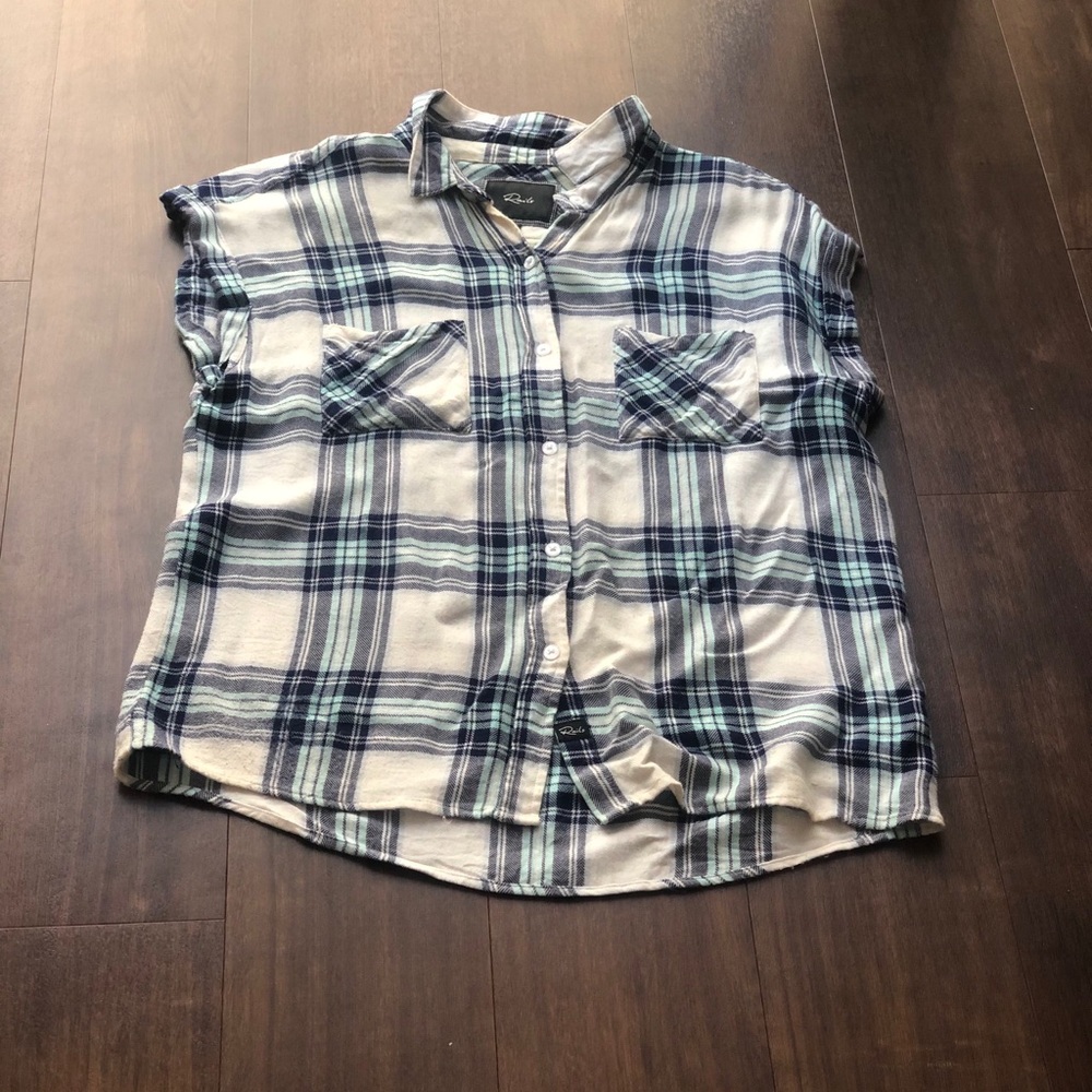 Rails Short Sleeve Button Down Top